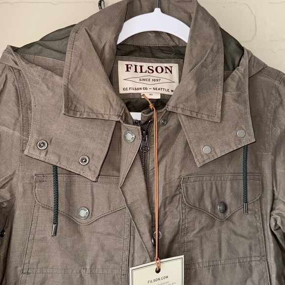 Filson Moorcroft jacket NEW Lightweight Taupe hood hoodie cotton gray taupe XS - Picture 2 of 10